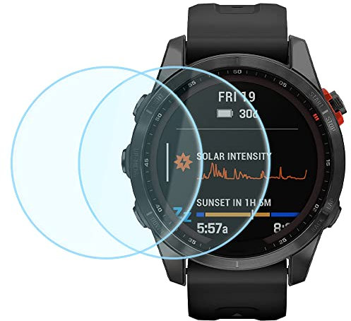 Duttek Displayschutz aus gehärtetem Glas für Garmin Fenix 7S Smartwatch 2,5D ultradünn 9H Härte kratzfest gehärtetes Glas Displayschutzfolie (2 Stück)