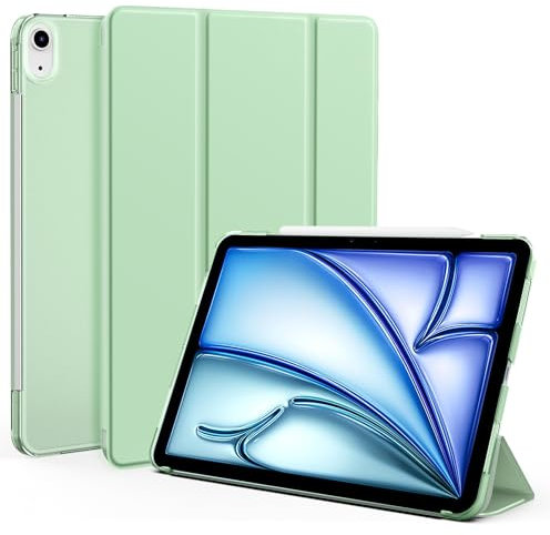 EasyAcc Funda Compatible con iPad Air 11 Pulgadas M3/M2 (2025/2024), iPad Air 5/4 (10,9 Pulgadas, Modelo 2022/2020, 5a/4a Generación) Ligera Translúcida, Parte Trasera Esmerilada, Verde