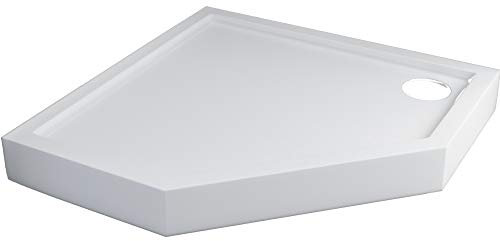 Sellon24® Duschtasse Duschwanne inkl. Styroporträger Duschboard aus Sanitär-Acryl in Weiß DIN 51097 (90x90x12 5-eckig)