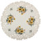 HanaQi Stickerei Sonnenblumen Mitteldecke auf Ecru - Crème Satin Optik Polyester Grundfarbe, ca. 60 cm Rund