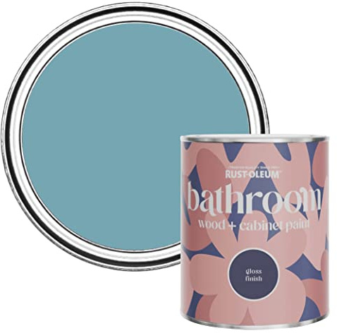 Rust-Oleum Blue Moisture Resistant Bathroom Wood and Cabinet Paint in Gloss Finish - Belgrave 750ml