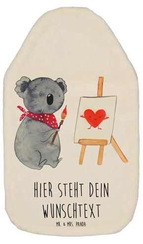 Mr. & Mrs. Panda Personalisierbare Wärmflasche Koala Künstler - Weiß