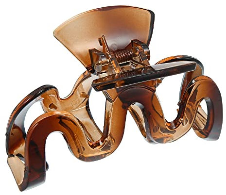 VOCOSTE Garra Pinza Pelo Accesorios Antideslizante Agarre Plástico Marrón para Mujeres, Pelo Clip, 3.46