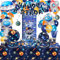 Outer Space Birthday Party Decorations, Include Happy Birthday Banner, Backdrop, Plates, Balloons, Solar System Swirl Decor, Tablecloth, Napkins, Cups for Kids Space Birthday Party, Serves 20 Guests