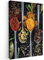 MuchoWow© Wandbilder 60x90 cm Wohnzimmer Wanddeko Zimmerdeko Wandgemälde Zimmer Deko auf Wand Dekoration Wall Art Küchenbilder - Bild Küche - Kräuter - Löffel - Gewürze - Schwarz