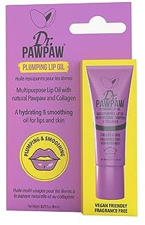 Dr.PAWPAW Plumping Lip Oil Multi-Purpose Hydrating and Smoothing, Natural No Fragrance Oil for Lips & Skin Beauty Finishing (8 ml)
