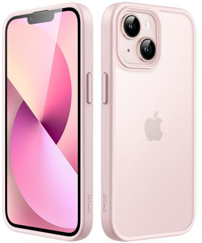 JETech Matte Case for iPhone 13 6.1-Inch, Shockproof Military Grade Drop Protection, Frosted Translucent Back Phone Cover, Anti-Fingerprint (Pink)
