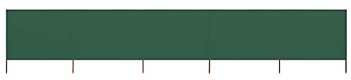 Homgoday 5-teiliges Windschutzgewebe Faltbar Strand Windschutz Sichtschutz Zaunblende für Camping Balkon Terrasse Garten Zaun Strand 600 x 120 cm Grün