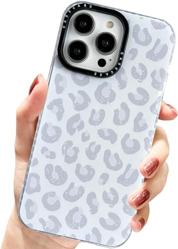 AMART for iPhone 13 Pro Max Case Cute,Clear with Gray Leopard Pattern Design Soft TPU Women Girls Shockproof Protective Phone Cover for iPhone 13 Pro Max