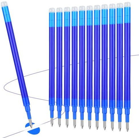 Vicloon Radierbare Ersatzmine 0,7mm, 12pcs löschbare Stiftmine, Radierstift Tintenroller radierbar Nachfüllminen radierbarer Kugelschreiber austauschbare Mine(Blau)