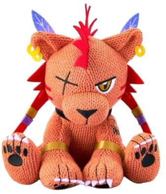 SQUARE ENIX Final Fantasy VII Remake – Red XIII, Offizielles Punto-Plüschtier, Gestricktes Plüschtier, 200 mm
