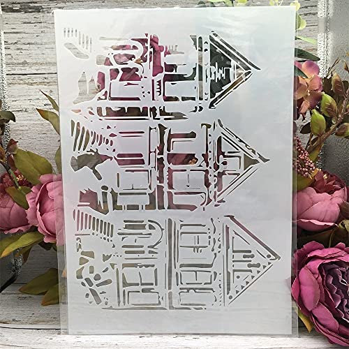 A4 29 cm Baumhaus-Schablonen zum Malen auf Holz, wiederverwendbare Heimdekor-Schablonen, Schablonen und DIY-Vorlagen für Schilder, Handwerk, Kunst