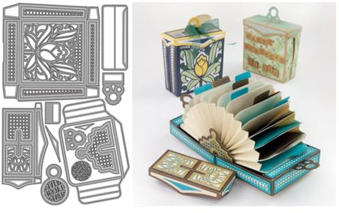 Sredwtk Index Bureau Stanzschablonen Schachtel Stanzschablonen Boxen Metall Prägeschablonen Stanzmaschine Stanzformen Schablonen für DIY 3D Hochzeitgeschenkbox Kuchenbox Keksbox Süßigkeitenbox