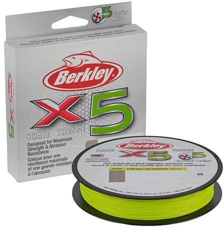 Berkley Unisex-Erwachsene x5 Braid Geflochtene Schnur, Flammengrün, 6lb-164yd