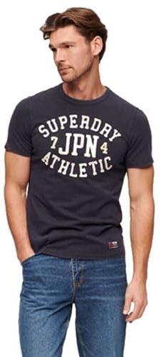 Superdry Herren Vintage Athletic Kurzarm-T-Shirt Finster Marineblau XXL