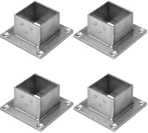 eoere 4 PCS 2 Square Post Flange Base, Stainless Steel Deck Rail Systems for Floor Fence or Deck Mount 2 x 2 Post Fittings