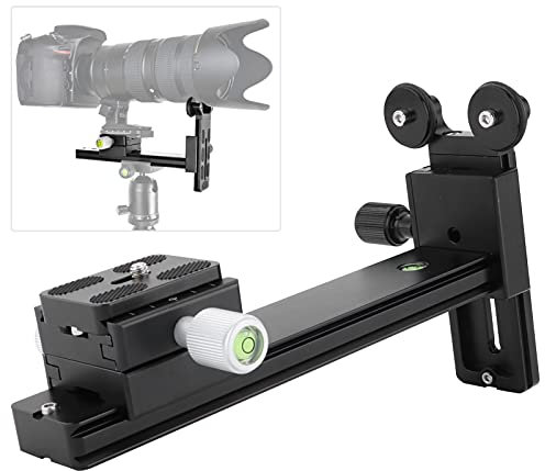 Telephoto Bracket, L200 5KG Black Aluminum Alloy SLR Camera Telephoto Lens Bracket with Quick Release Plate for Tripod Ball Head