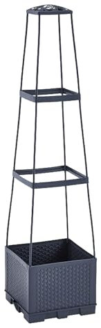 Jardineras Elevadas con Enrejado, Cama de Jardín con Riego Automático Y Jaula para Maceteros para Tomates, Maceteros Cuadrados Altos con Ruedas para Interiores Y Exteriores, Patio, Invernadero, Jardin