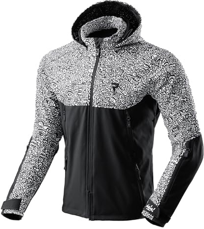 REBELHORN Slash Motorradjacke Herren | Textil | Softshell mit Abnehmbarer Kapuze | Ellbogen und Schulterprotektoren Stufe 2 | 6 Belüftungskanäle | Größen bis 10XL