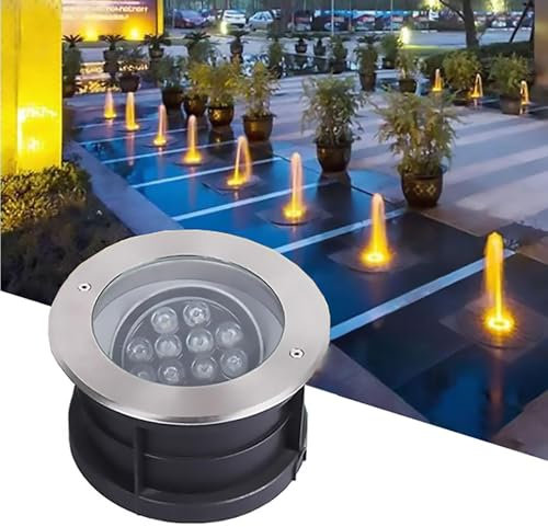 Foco Para Piscina - Luz LED Subacuática, Ángulo Ajustable De 15° IP68 Foco Enterrado De Acero Inoxidable Resistente Al Agua, Foco De Piscina Empotrado De 24 V, Para Iluminación De Piscinas(Red,24W)