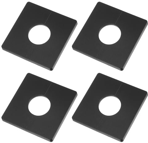 Kozelo 4pcs Wall Split Flange - [ 28mm/1.1 Inch Hole x 85mm/3.4 Inch ], Self-Adhesive Escutcheon Plate Water Pipe Cover for Water Faucet Decoration, Black