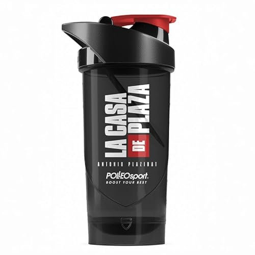 Shieldmixer Hero Pro Classic Shaker Antonio Plazibat - Sans BPA - Accessoire de gym - Shaker à protéines - Gourde de fitness - Noir - 700 ml