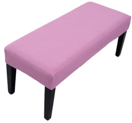 AOPEZIA Bezug für Esszimmerbank, Bezug für Sitzbank Stretch Holzbank Schonbezug Bezug für Fußhocker Bank Sitzbank Hocker Husse Flurbank Stuhlhusse Sofabank Bezüge(Pink)