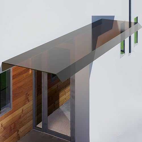 Door Canopy Outdoor Awning, Polycarbonate Rain Shelter, Polycarbonate Sheet, UV, Snow Protection For Porch, Patio, Window, Deck(Brown,40x40cm)
