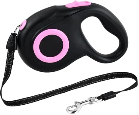 Automatische Rollleine für Hunde Bis 25kg, Ausziehbare Hundeleine 5m Leicht, 360° Verhedderungsfreie Retractable Leine mit Einhand Bedienung, Robust ABS Outdoor Leine