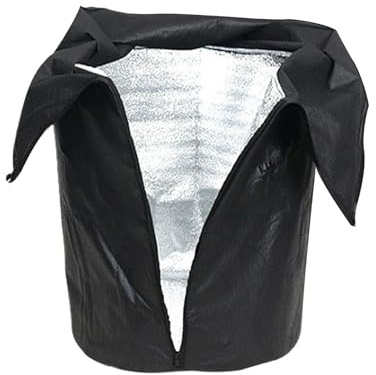 Vgvgaj Oxford-Stoff, thermische Abdeckungen für Topf, 45 x 50 cm, Wärmeschutztasche für Blumentöpfe, Winter, mit Aluminiumfutter, Reißverschluss, Kordelzug, Winterfrostschutz