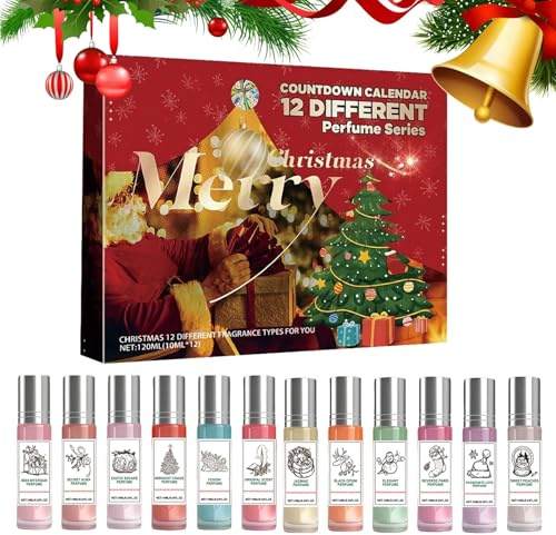 12PCS Parfum Adventskalender 2025 Frauen,Mini Parfüm Adventskalender Damen,Pheromone Parfum Woman,Langanhaltender Duft,Geeignet für Verabredungen und Tägliche Reisen (B)