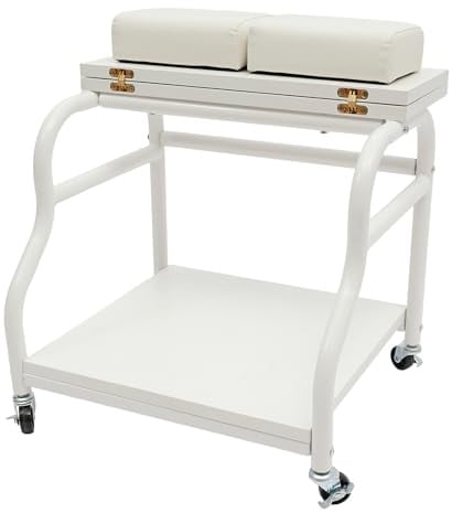 Chariot de bain de pieds Spa avec 4 roues universelles, chariot de support de pied pour manucure en blanc, idéal pour les bains de pieds, manucure professionnelle et massages relaxants des pieds