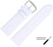 MARBURGER Uhrenarmband 30mm Leder Weiss Silber Glatt Mit Naht - Montage Set 7593020000120