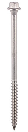 TIMCO Timber Screws - 6.7 x 150 - Silver - Tube of 25 - Great for decking, timber to timber applications, alternative to traditional coach screws, 1000 hours salt to spray tested
