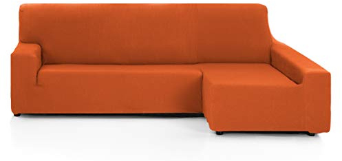 Martina Home - Elastischer Bezug für Sofa, Modell Túnez, Eckteil rechts, Stoff, Orange, 3-Sitzer