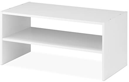 Whitmor Schuhregal aus Holz, stapelbar, 2 Ablagen, Weiß, 61 cm