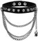JewelryWe Schmuck Gotik Punk Lederhalsband Choker Spike Nieten Eisenkette Kragen Halsketten Echt Leder Halsband Kette schwarz für Damen Frau