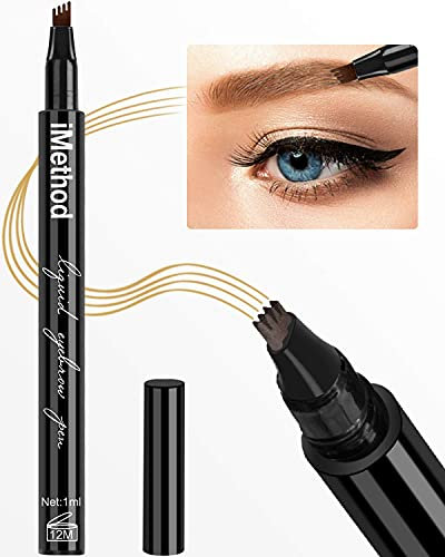 iMethod Augenbrauenstift Mit Einem Micro-Fork Tip Applicator Erzeugt Mühelos Natürlich Aussehende Augenbrauen Und Bleibt Den Ganzen Tag über, Dunkelbraun