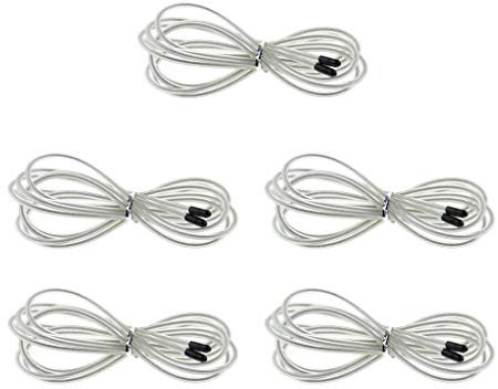 B Baosity 5er Pack Edelstahl Springseil Ersatz Speedrope Ersatzseile Ersatzkabel Stahlseil für Fitness Boxtraining - Weiß