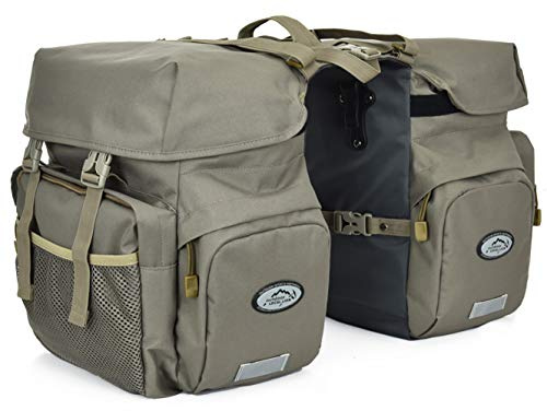 FANWU 50L Bike Panniers Bicycle Commuting Bag Waterproof Saddle Bags with Rain Cover for Bicycle Rear Rack Carrier, Support for Width Less Than 7 inches Bike Rack