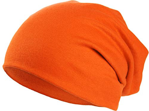 Harrys-Collection Damen Herren Beanie in 15 Farben, Kopfgröße:Einheitsgröße, Farben:orange