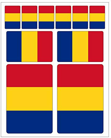 Generisch 10 Stück Flaggen Aufkleber Rumänien Set | Sticker Autoaufkleber
