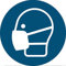 Gebotszeichen Gebotsschild Atemschutz/Maske benutzen stabile Kunstoffplatte nach ISO 7010 blau Ø 20cm made by MBS-SIGNS in Germany