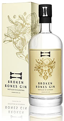 Broken Bones London Dry Gin - Premium Gin mit 10 Botanicals, Wacholder, Zitrone, Hagebutte, Lindenblüte, 45% vol, 0,5l