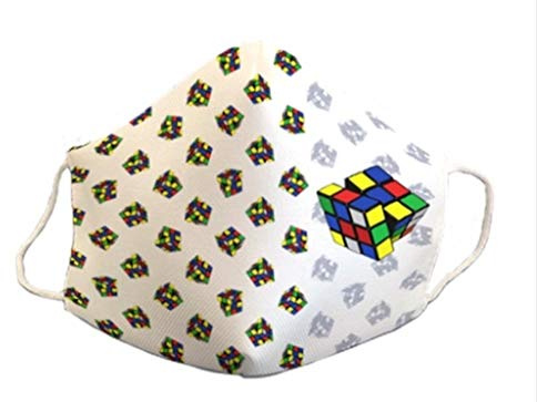 Atemschutzmaske zugelassen, wiederverwendbar, lustiges Design, Würfel-Design, 3 Schutzschichten, waschbar, bedruckt mit den 80 Sammlern