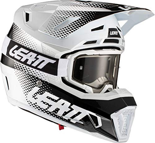 Leatt Moto 7.5 V21.1 Motocross Helm mit Brille Weiß/Schwarz L (59/60)