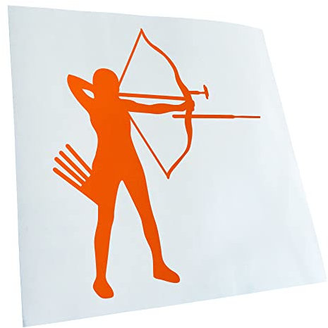 Kiwistar - Autoaufkleber - Bogenschießen Bogensport - orange - 24x21cm - Aufkleber für Auto, Laptop, Fahrrad, LKW, Motorrad mehrfarbig JDM Decal Racing