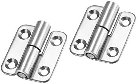 sourcing map Lift Off Hinge, Right Handedness Mini Stainless Steel Hinge Detachable Slip Joint Small Flag Hinges 37mm Long 33mm Open Width 2pcs