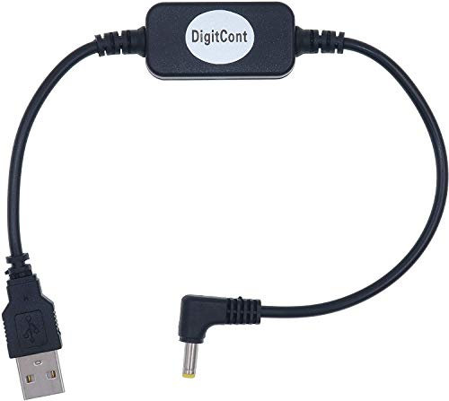 DigitCont USB 5 V auf DC 12 V 4 mm x 1,7 mm Stromkabel, kompatibel mit Echo-Geräten, USB Spannungs-Step-Up-Konverterkabel, Netzteil Adapterkabel, 1 Fuß, DC 5 V auf DC 12 V Kabel 1 ft (2021 Version)