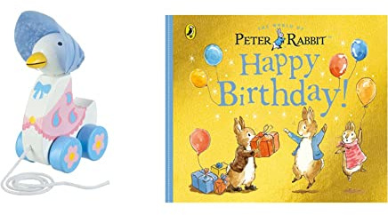 Orange Tree Toys Jemima Puddle Duck Beatrix Potter Peter Rabbit & Friends Pull Along, & Peter Rabbit Tales – Happy Birthday